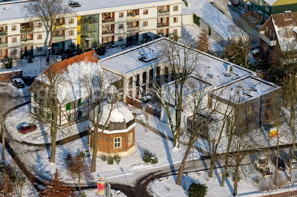 Aerial photograph Hamm - Winter - landscape of snow-covered terrain of AM ROTEN LÄPPCHENg in Hamm in North Rhine-Westphalia