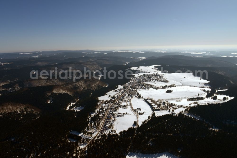 Frauenwald from above - Winter landscape Frauenwald in Thuringia