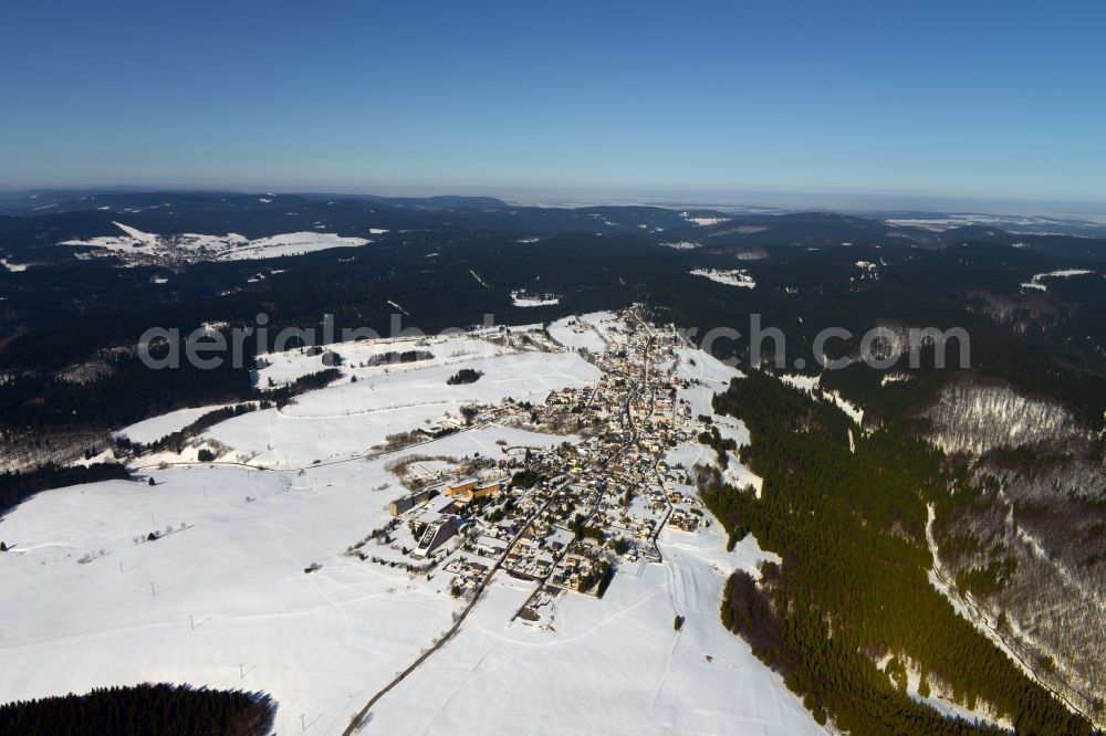 Frauenwald from the bird's eye view: Winter landscape Frauenwald in Thuringia