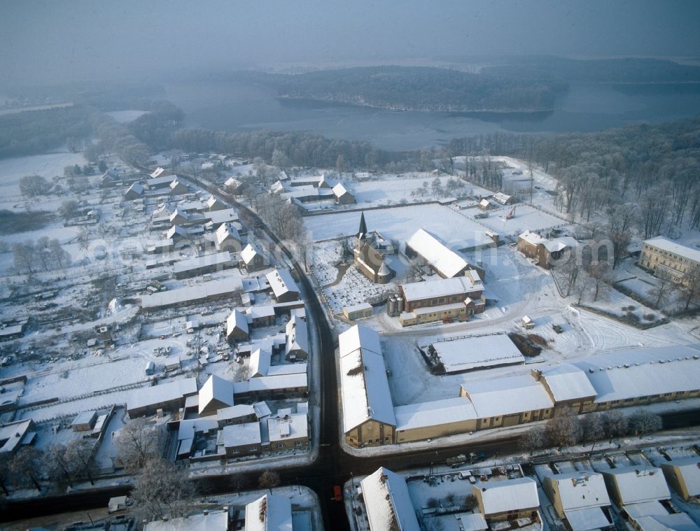 Aerial image Kloster Lehnin - Winter landscape in Lehnin in Brandenburg