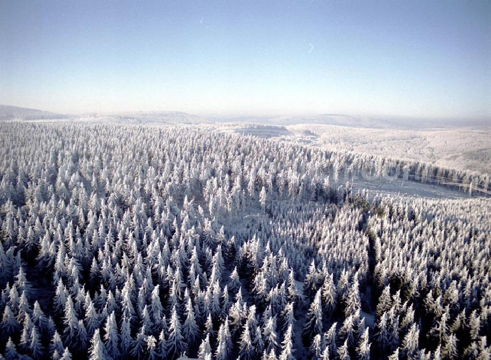 Friedrichroda inThüringen from the bird's eye view: Winterlandschaft Thüringer Wald bei Friedrichroda - Thüringen 10.12.02