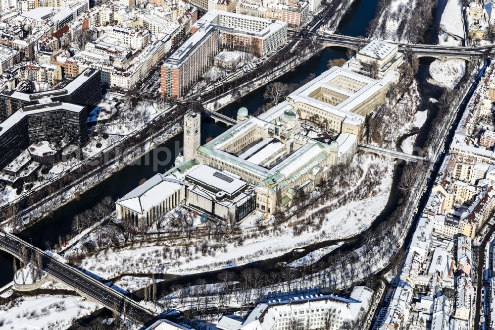 Aerial photograph München - The German Museum on Museum Island in Munich in Bavaria