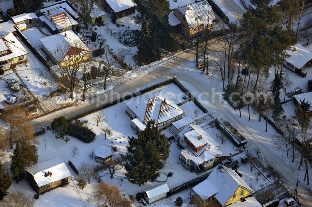 Fredersdorf OT Vogelsdorf from above - Single-family and small residential village in Fredersdorf OT Vogelsdorf in Brandenburg