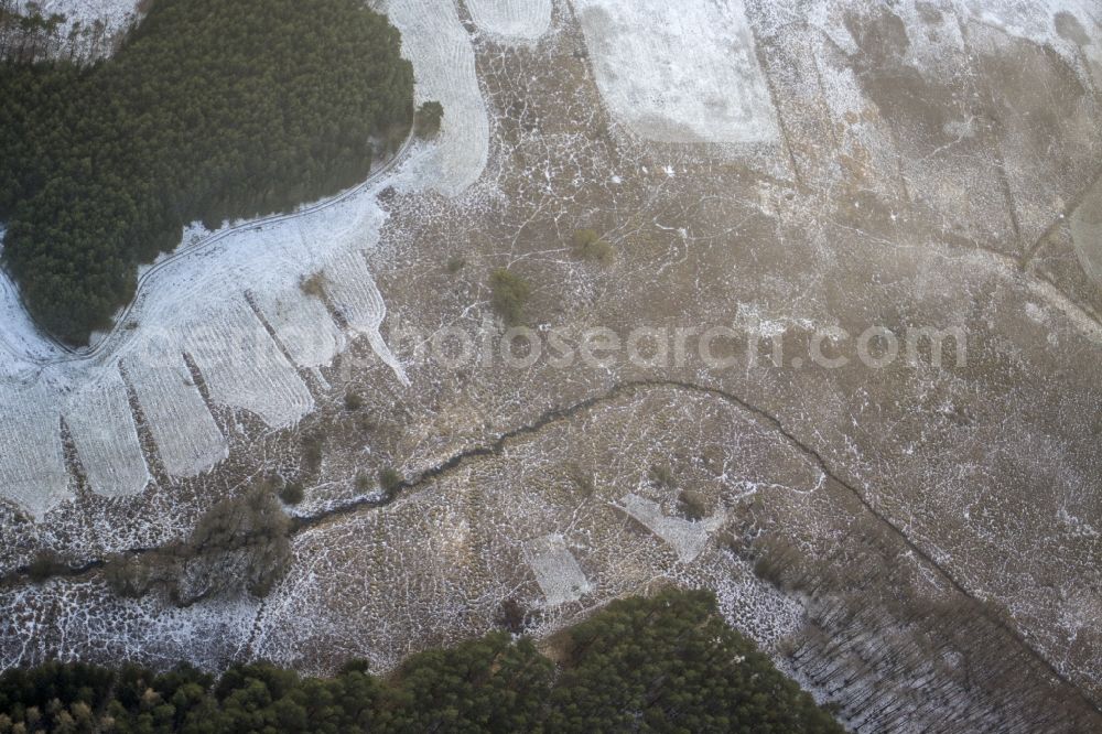 Aerial photograph Finowtal - Wintry snowy structures Finowtal in Brandenburg