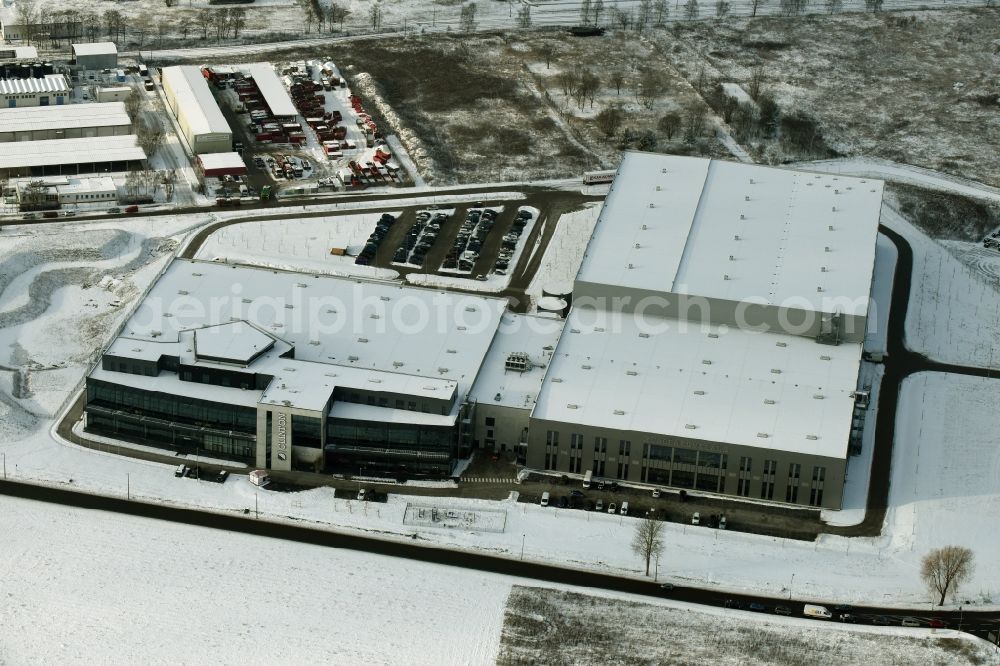 Aerial photograph Hoppegarten - View of the new construction of the Europazentrale Clinton in Hoppegarten in the state of Brandenburg