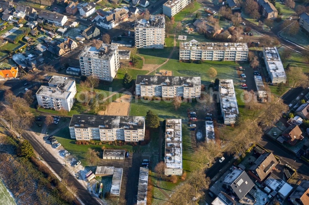 Aerial image Hamm - Residential area of a multi-family house settlement on Rudolf-Salchow-Weg in Hamm in the state of North Rhine-Westphalia