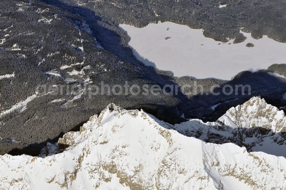 Aerial photograph Garmisch-Partenkirchen - Massif of the Zugspitze in the Alps near Garmisch-Partenkirchen in Bavaria