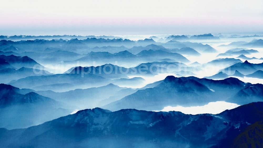 Aerial image Garmisch-Partenkirchen - Massif of the Zugspitze in the Alps near Garmisch-Partenkirchen in Bavaria