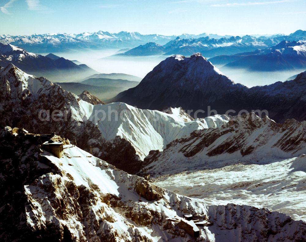 Aerial photograph Garmisch-Partenkirchen - Massif of the Zugspitze in the Alps near Garmisch-Partenkirchen in Bavaria