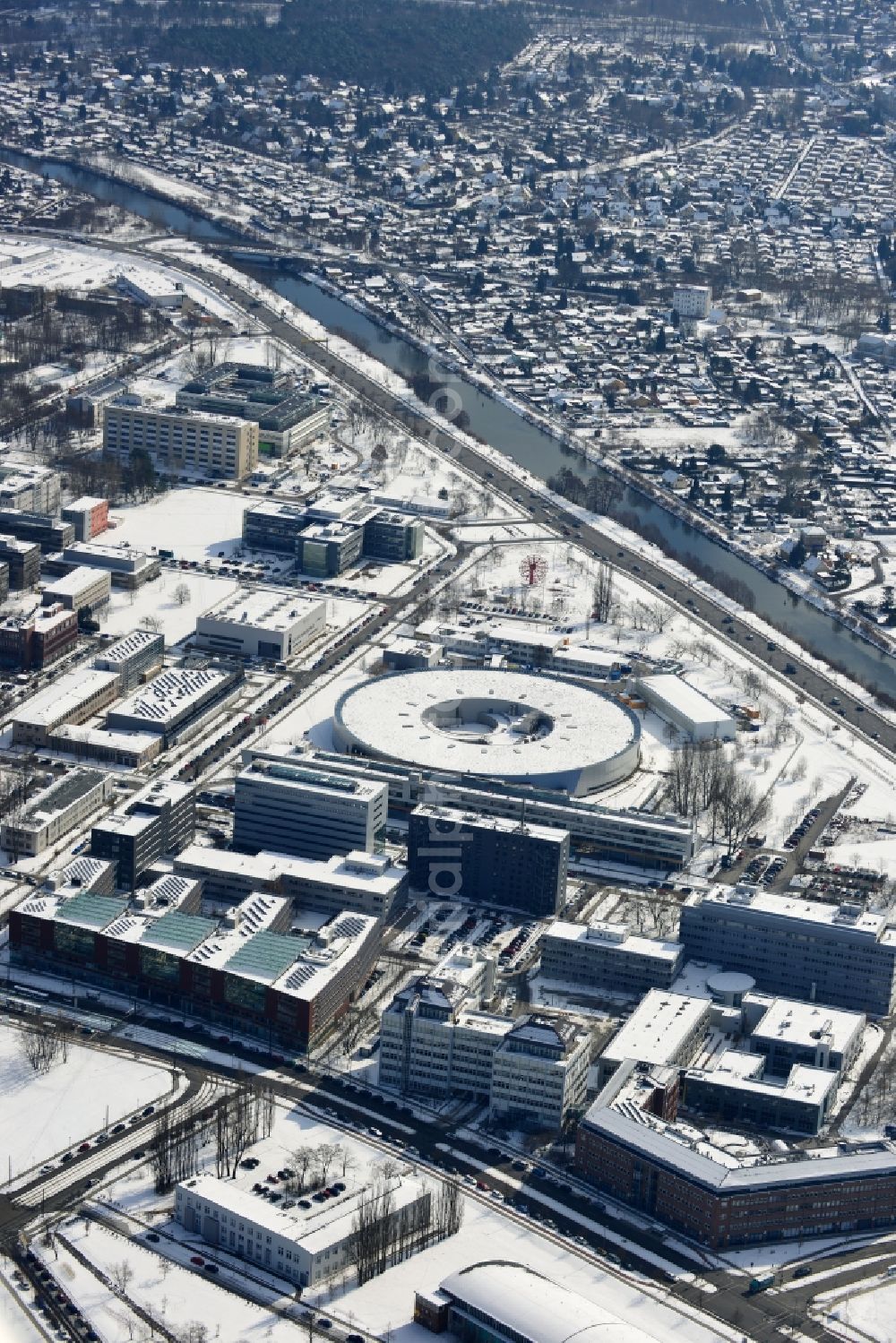 Berlin from above - View the electron storage ring BESSY in Berlin - Adlershof