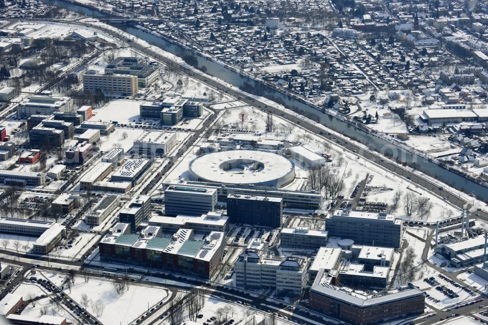 Aerial image Berlin - View the electron storage ring BESSY in Berlin - Adlershof