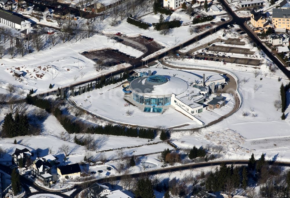 Aerial photograph Oberhof - Wintry view therme / leisure H2Oberhof in Oberhof in Thuringia