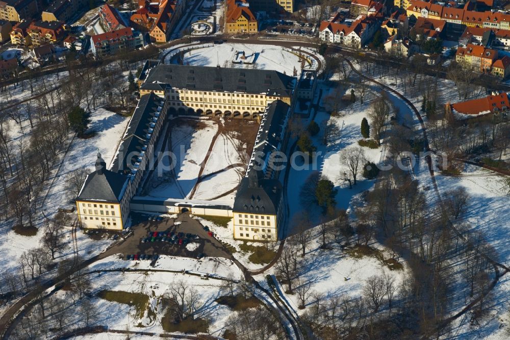 Gotha from above - Winter snow landscape at Castle peace in Gotha in Thuringia