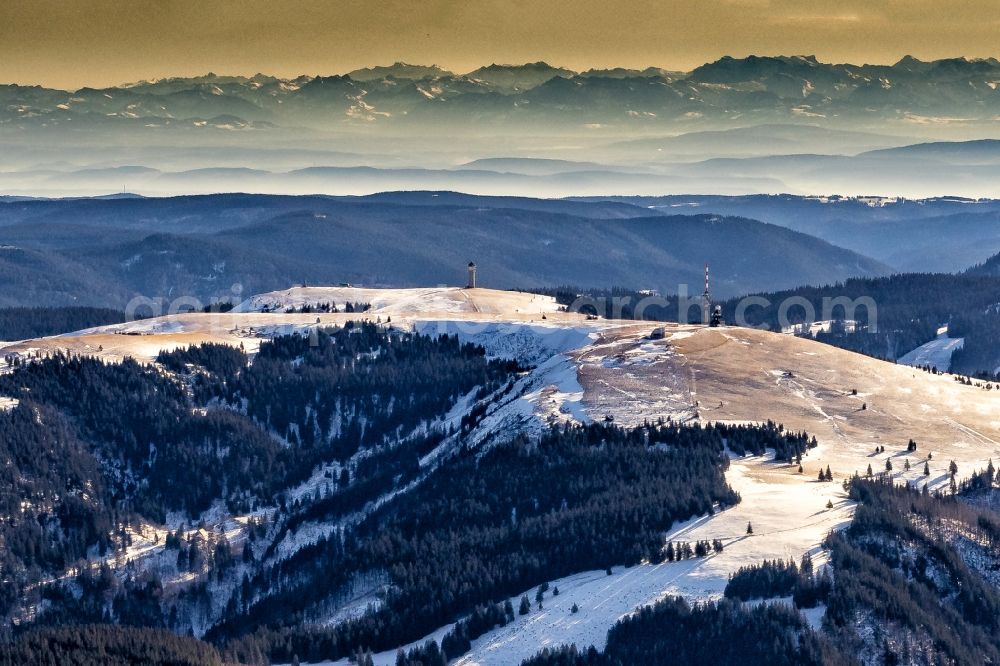 Feldberg (Schwarzwald) from above - Wintry snowy at Feldberg (Schwarzwald) in the state Baden-Wurttemberg, Germany