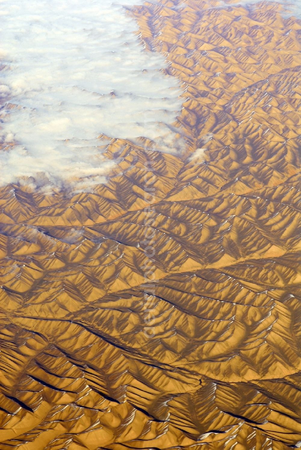 Aerial photograph Kandahar - Wintry snowy rock and mountain landscape Hindu Kush in Kandahar in Afghanistan