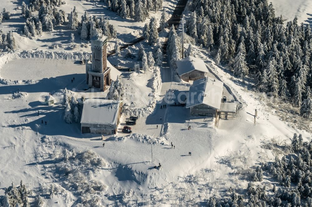 Aerial photograph Seebach - Wintry snowy leisure Centre - Amusement Park Grinde Huette in Seebach in the state Baden-Wurttemberg, Germany