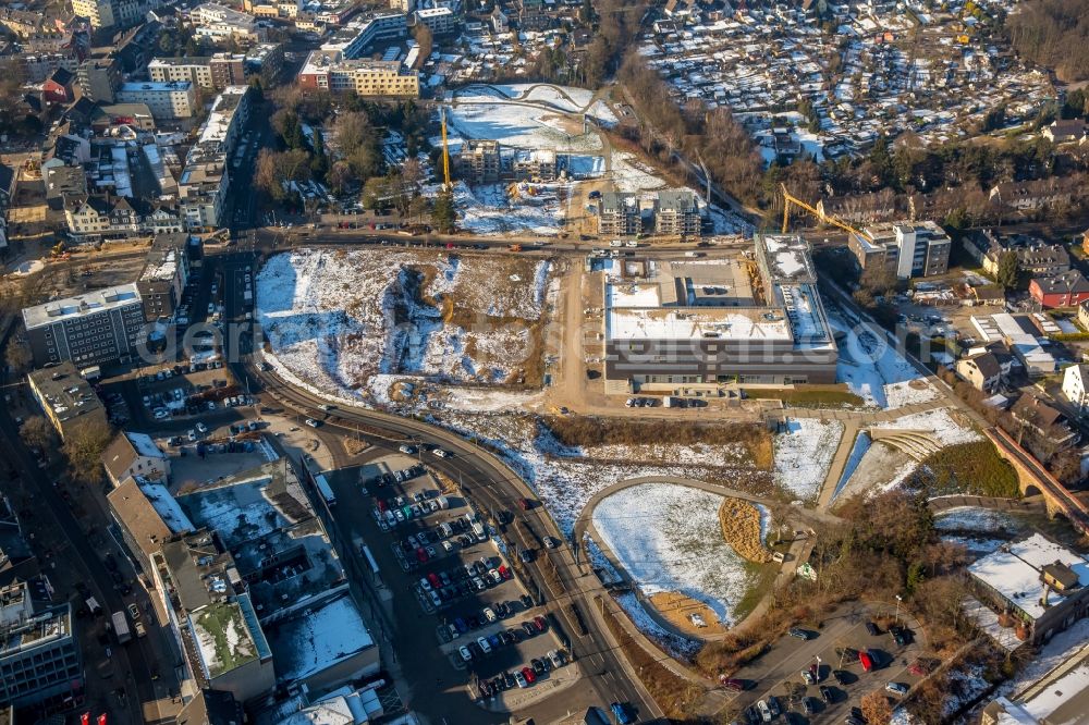 Heiligenhaus from above - Winter aerial photo New building of the green campus Velbert / Heiligenhaus of the Bochum University of Applied Sciences in Heiligenhaus, North Rhine-Westphalia