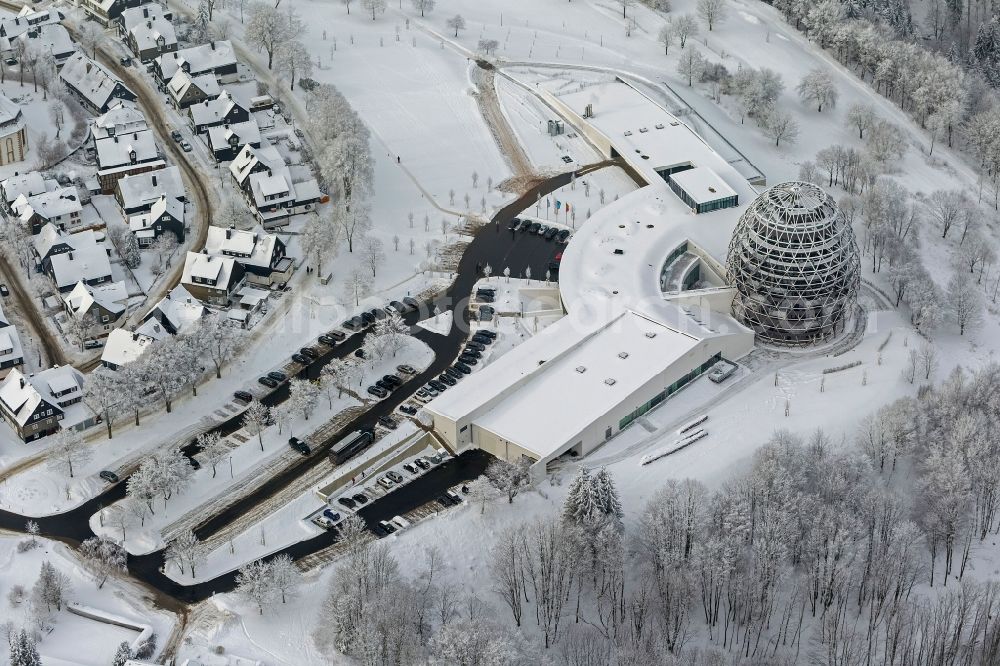 Aerial image Winterberg - Wintry snowy oversum Vita Resort in Winterberg in the Upper Sauerland in the federal state of North Rhine-Westphalia