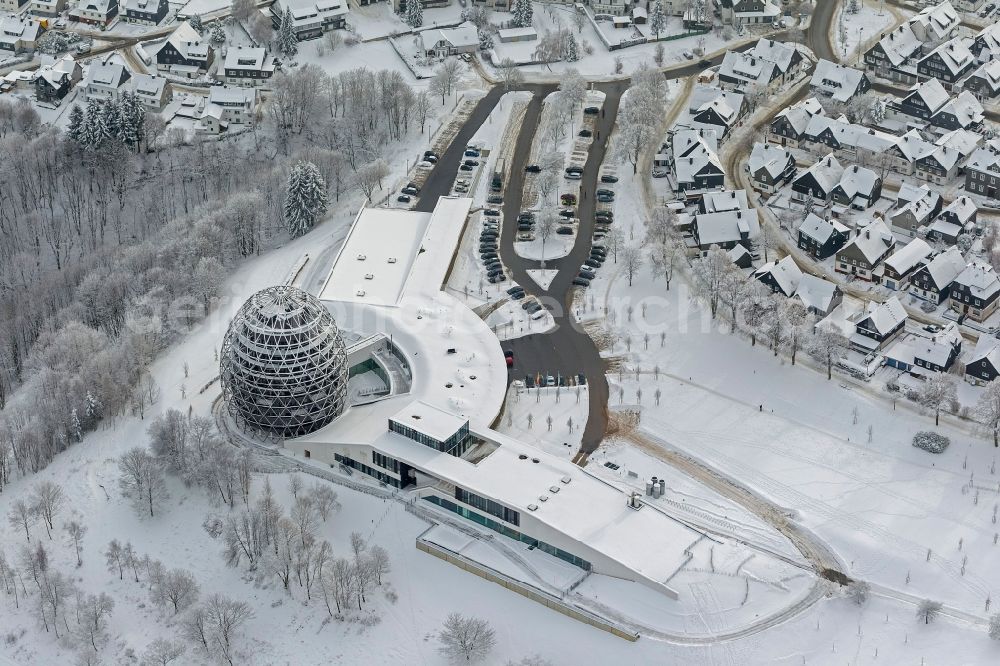 Aerial image Winterberg - Wintry snowy oversum Vita Resort in Winterberg in the Upper Sauerland in the federal state of North Rhine-Westphalia