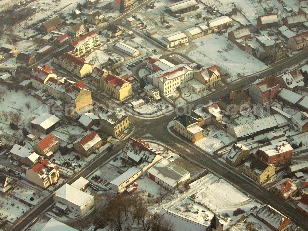 Falkenberg / Mark / Brandenburg from the bird's eye view: 24.01.2006 Falkenberg / Brandenburg Blick auf die winterlich verschneite Kleinstadt Falkenberg/Mark.