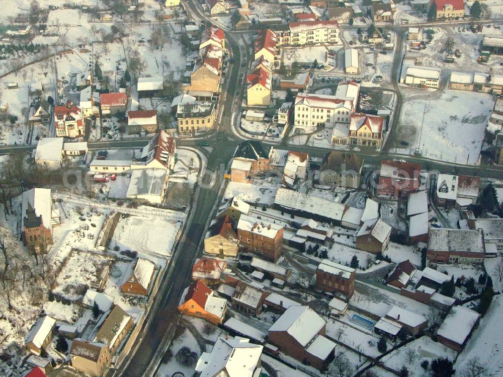 Falkenberg / Mark / Brandenburg from above - 24.01.2006 Falkenberg / Brandenburg Blick auf die winterlich verschneite Kleinstadt Falkenberg/Mark.