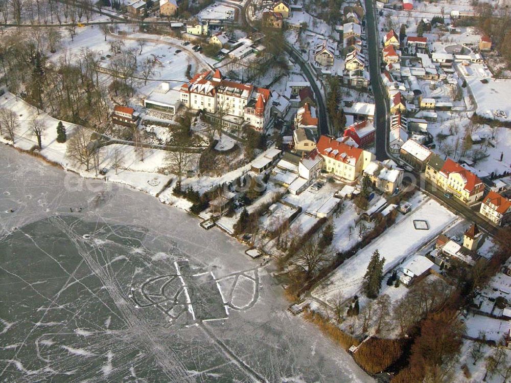 Aerial photograph Buckow / Brandenburg - 24.01.2006 Buckow / Brandenburg Blick auf die winterlich verschneite Kurstadt Buckow am Schermüzelsee.