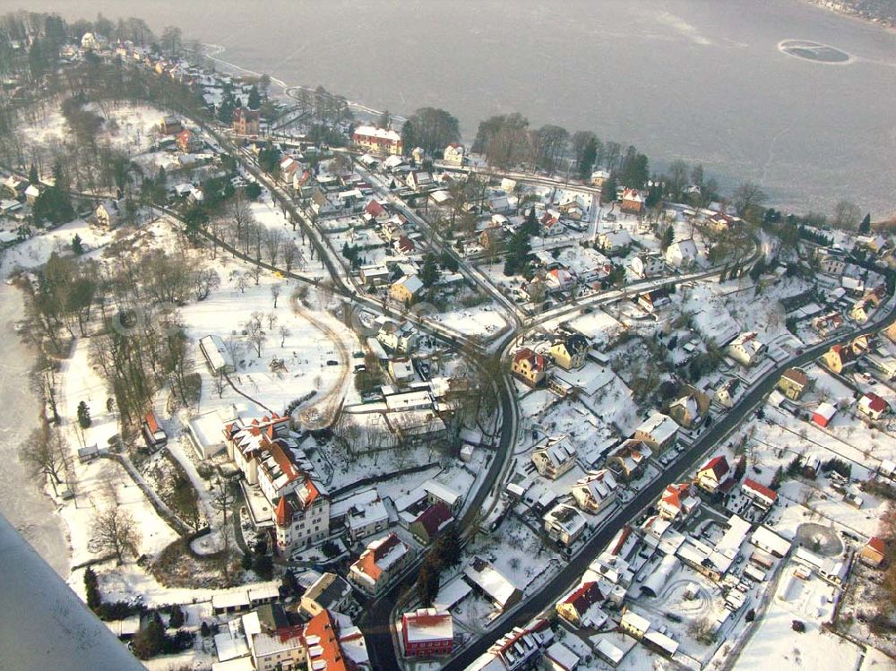 Buckow / Brandenburg from above - 24.01.2006 Buckow / Brandenburg Blick auf die winterlich verschneite Kurstadt Buckow am Schermüzelsee.