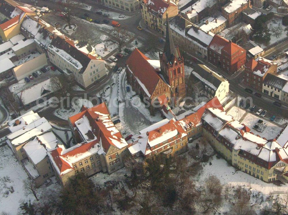 Aerial photograph Bad Freienwalde / Brandenburg - 24.01.2006 Bad Freienwalde Blick auf die winterlich verschneite Stadtmitte von Bad Freienwalde.