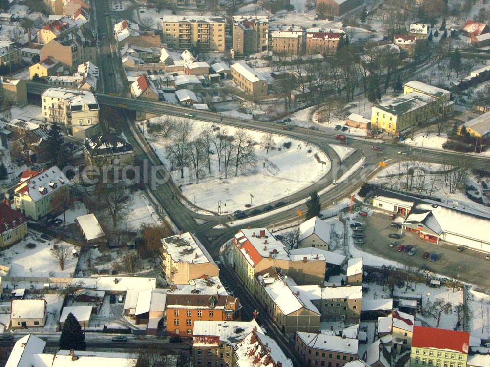 Bad Freienwalde / Brandenburg from above - 24.01.2006 Bad Freienwalde Blick auf die winterlich verschneite Stadtmitte von Bad Freienwalde.