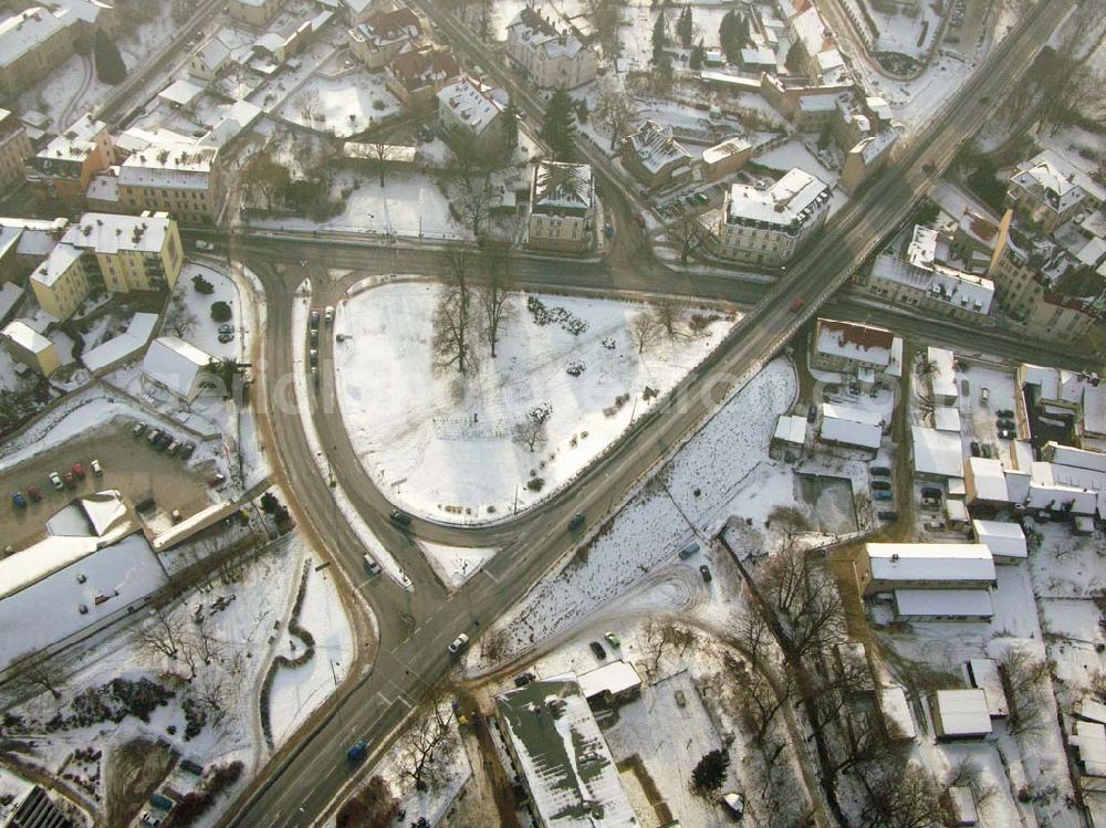 Aerial image Bad Freienwalde / Brandenburg - 24.01.2006 Bad Freienwalde Blick auf die winterlich verschneite Stadtmitte von Bad Freienwalde.