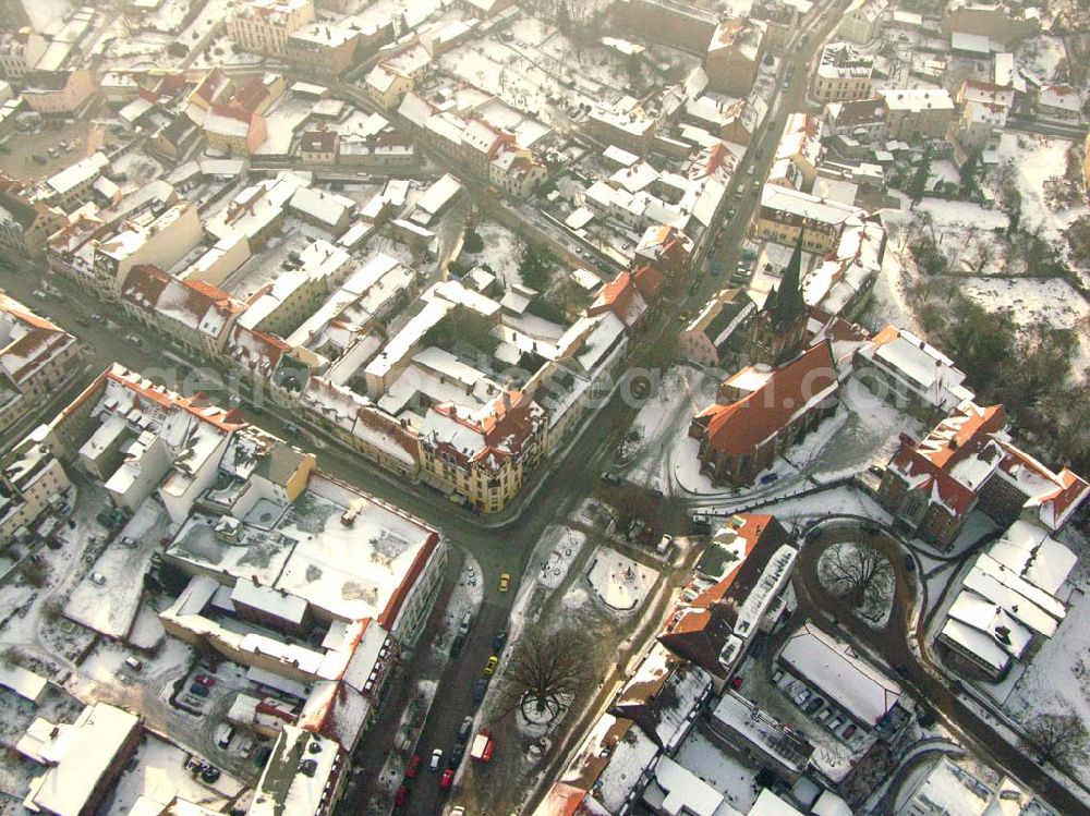 Aerial photograph Bad Freienwalde / Brandenburg - 24.01.2006 Bad Freienwalde Blick auf die winterlich verschneite Stadtmitte von Bad Freienwalde.