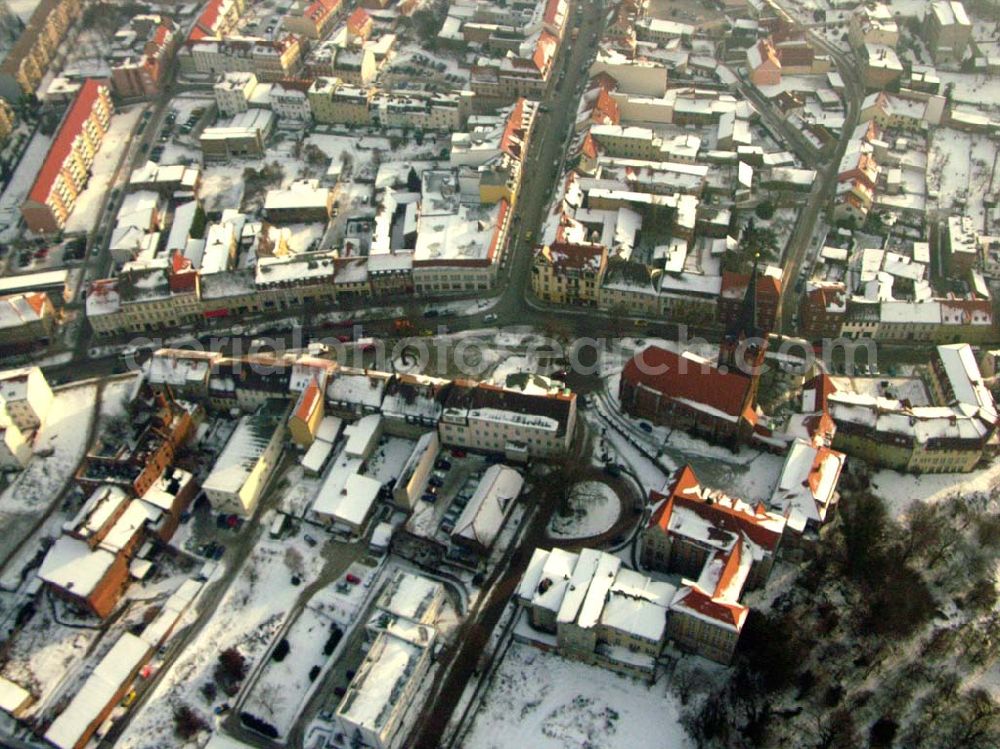 Bad Freienwalde / Brandenburg from above - 24.01.2006 Bad Freienwalde Blick auf die winterlich verschneite Stadtmitte von Bad Freienwalde.