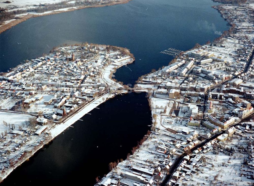 Aerial image Werder / Havel - Winterstimmung in Werder / Havel.