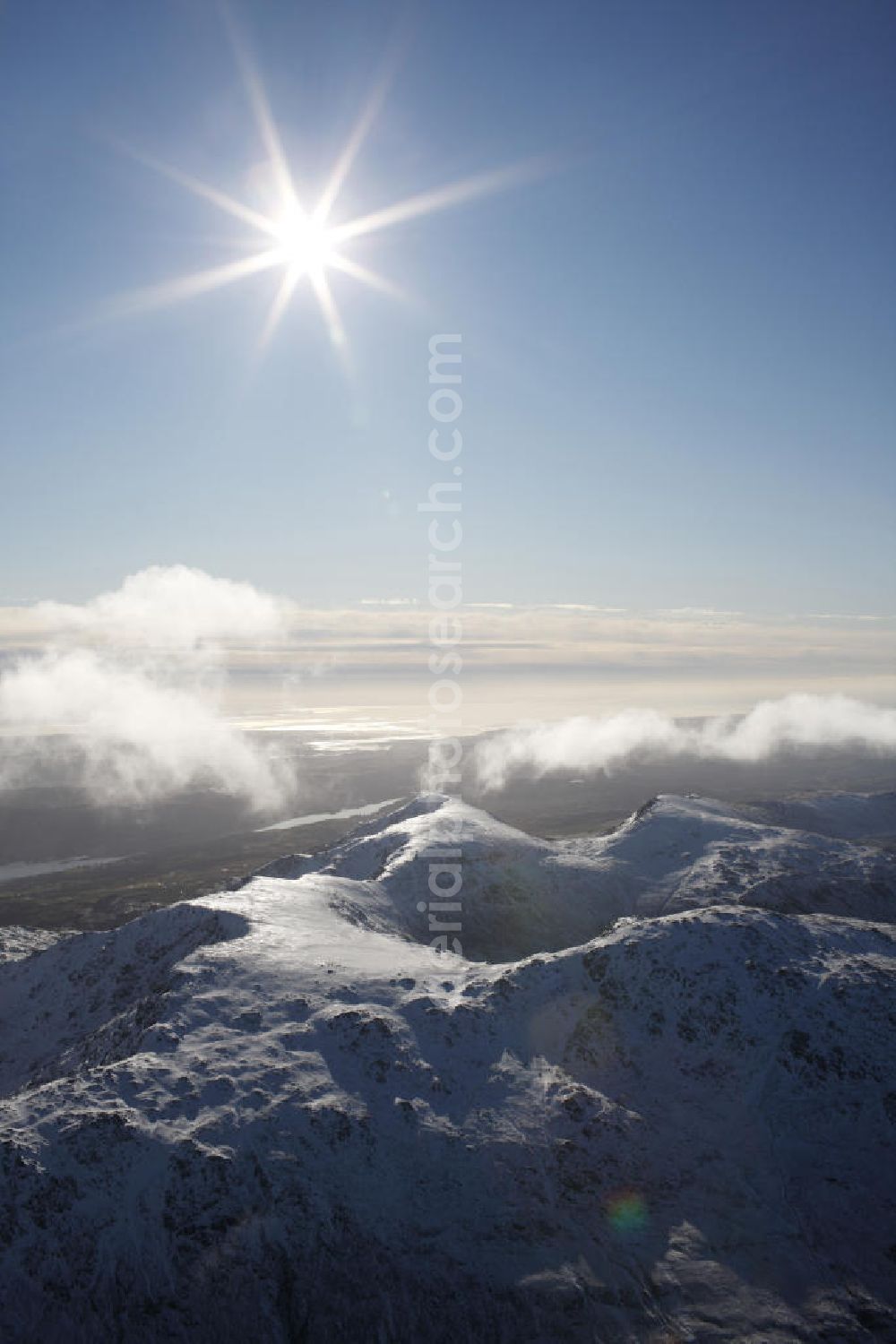 The Lake District from above - 06.02.2009 The Lake District Blick auf die winterlich verscheiten Gebirgsketten des Lake District. View of the wintry mountains of the Lake District.