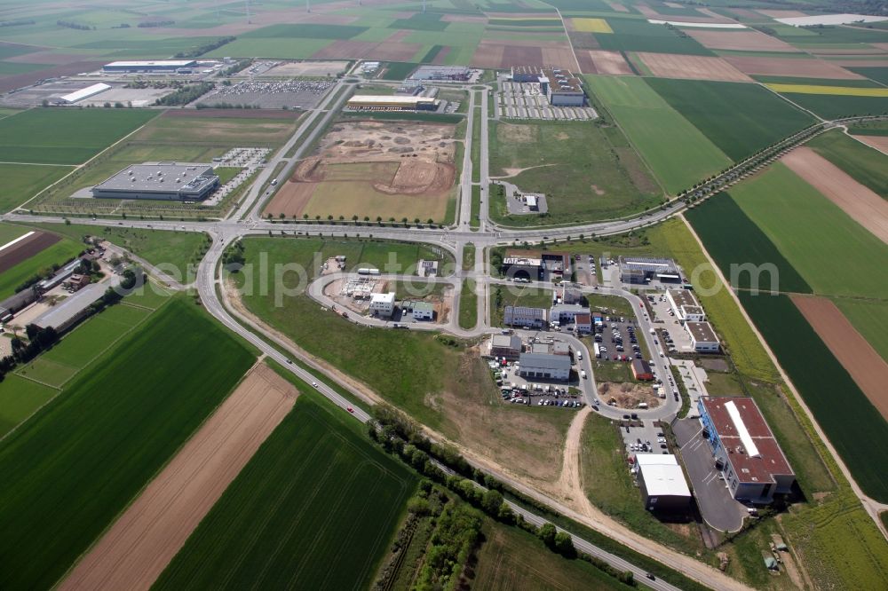 Aerial image Mainz - Business Park Rhein-Main in the district of Hechtsheim in Mainz in the federal state of Rhineland-Palatinate, Germany