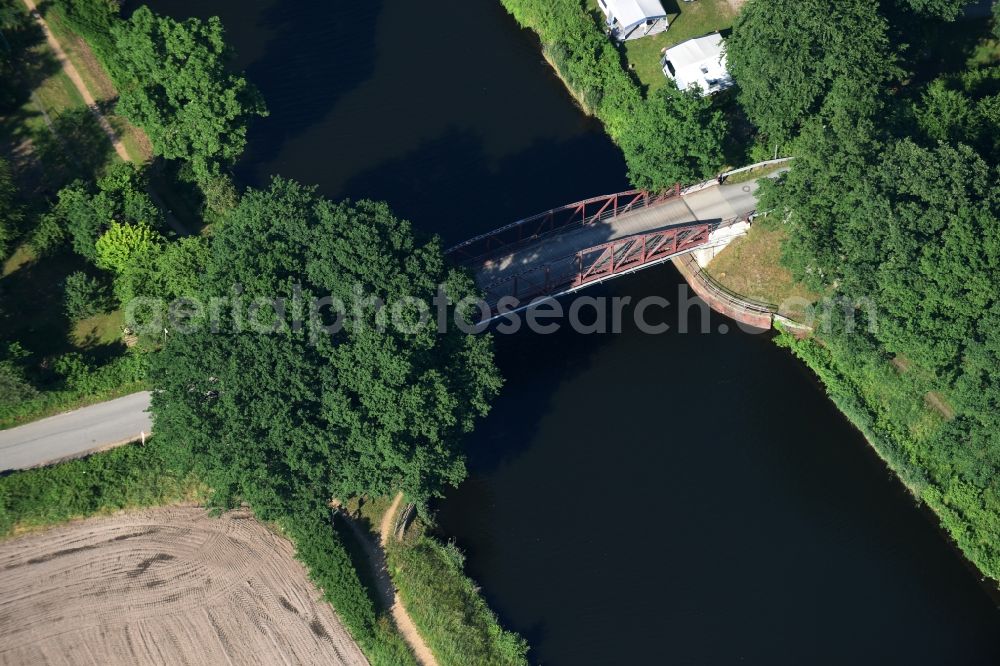 Aerial image Basedow - Agricultural road bridge Lanze-Basedow over the Elbe-Luebeck-Canal in Basedow in the state Schleswig-Holstein