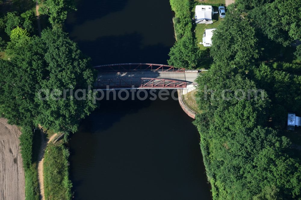 Aerial photograph Basedow - Agricultural road bridge Lanze-Basedow over the Elbe-Luebeck-Canal in Basedow in the state Schleswig-Holstein