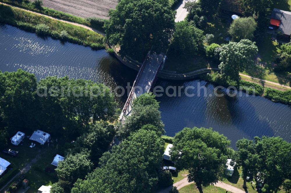 Aerial image Basedow - Agricultural road bridge Lanze-Basedow over the Elbe-Luebeck-Canal in Basedow in the state Schleswig-Holstein