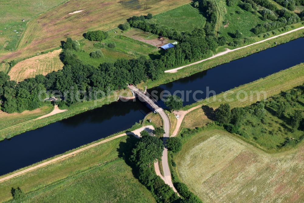 Aerial photograph Buchhorst - Agricultural road bridge Lanze-Buchhorst over the Elbe-Luebeck-Canal in Buchhorst in the state Schleswig-Holstein