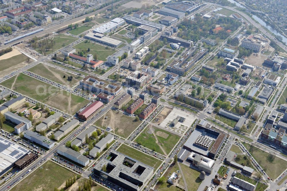 Berlin from above - Wissenschafts- und Wirtschaftsstandort Adlershof WISTA. Science and business location Adlershof.