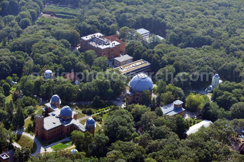 Aerial image Potsdam - View of the science park Albert Einstein on the Telegrafenberg in Potsdam in the federal state of Brandenburg