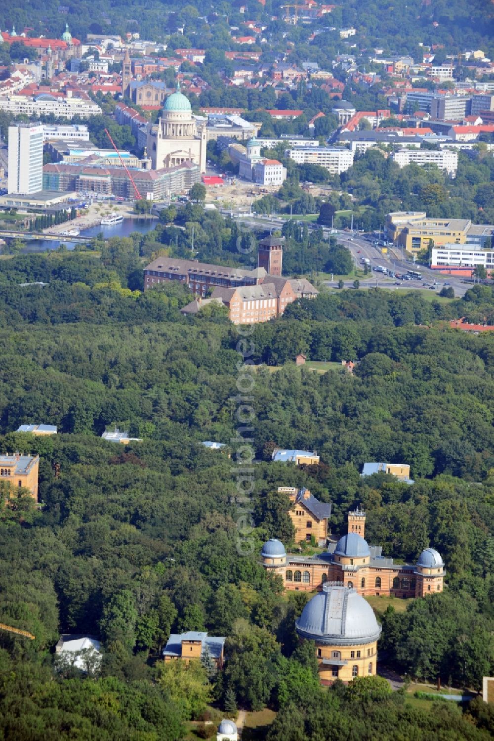 Potsdam from above - View of the science park Albert Einstein on the Telegrafenberg in Potsdam in the federal state of Brandenburg