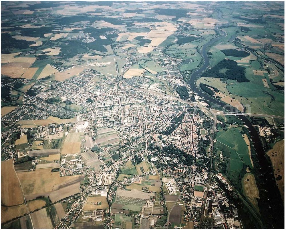 Aerial photograph Wittenberg - Wittenberg an der Elbe aus 8000 ft Höhe 09.07.02