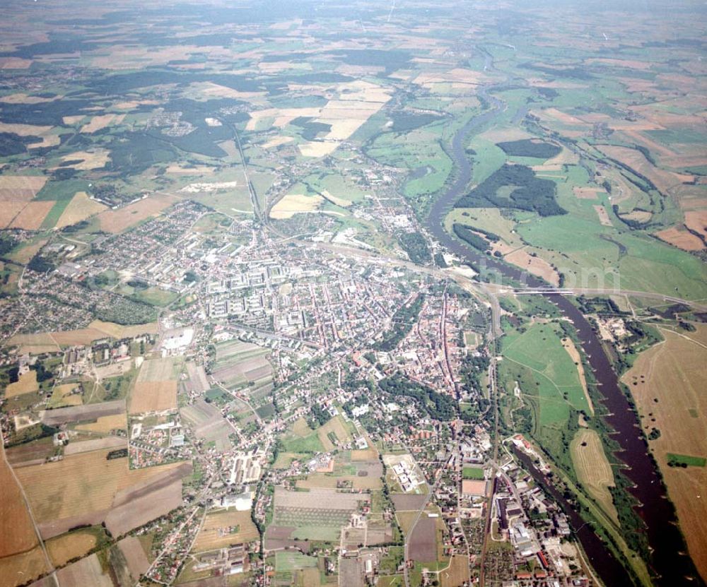 Aerial image Wittenberg - Wittenberg an der Elbe aus 8000 ft Höhe 09.07.02