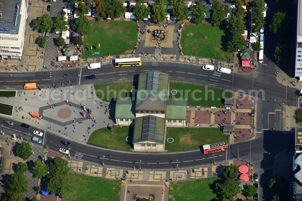 Berlin from the bird's eye view: Wittenberg place with the building of the metro station in the Schöneberg district of Berlin