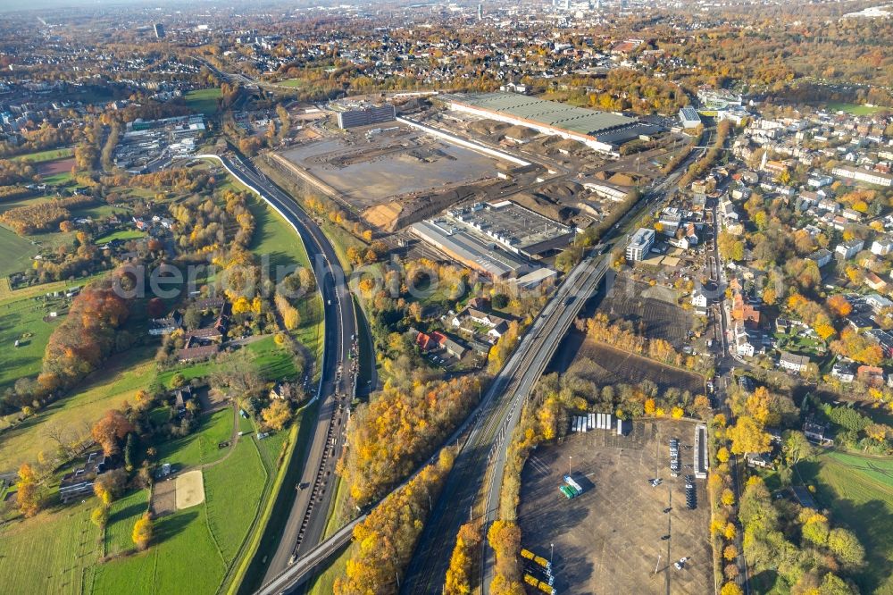 Bochum from the bird's eye view: Viaduct of the expressway Wittener Strasse in the district Bochum Ost in Bochum in the state North Rhine-Westphalia, Germany