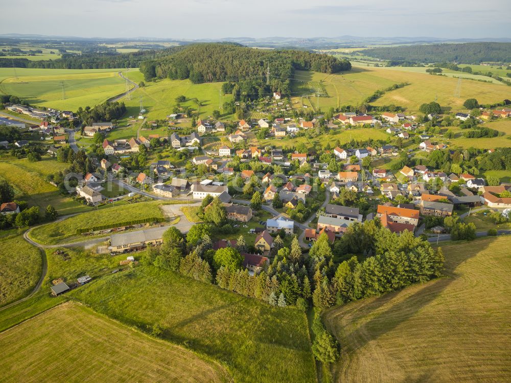 Aerial image Dürrröhrsdorf-Dittersbach - Wuenschendorf in the state of Saxony, Germany