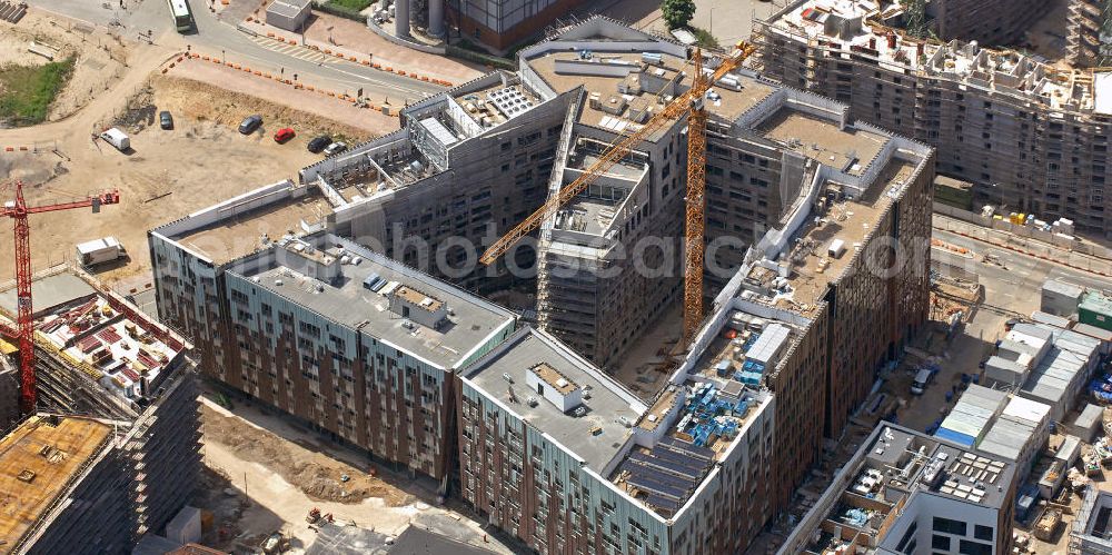 Hamburg from above - Blick auf das Wohn- und Geschäftsgebäude Sumatra in Hamburg-HafenCity. View of the residential and commercial buildings called Sumatra in Hamburg-HafenCity.