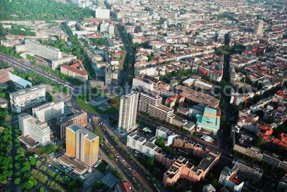 Berlin from the bird's eye view: Residential and commercial area at the Ernst-Reuter-Platz in Berlin Charlottenburg