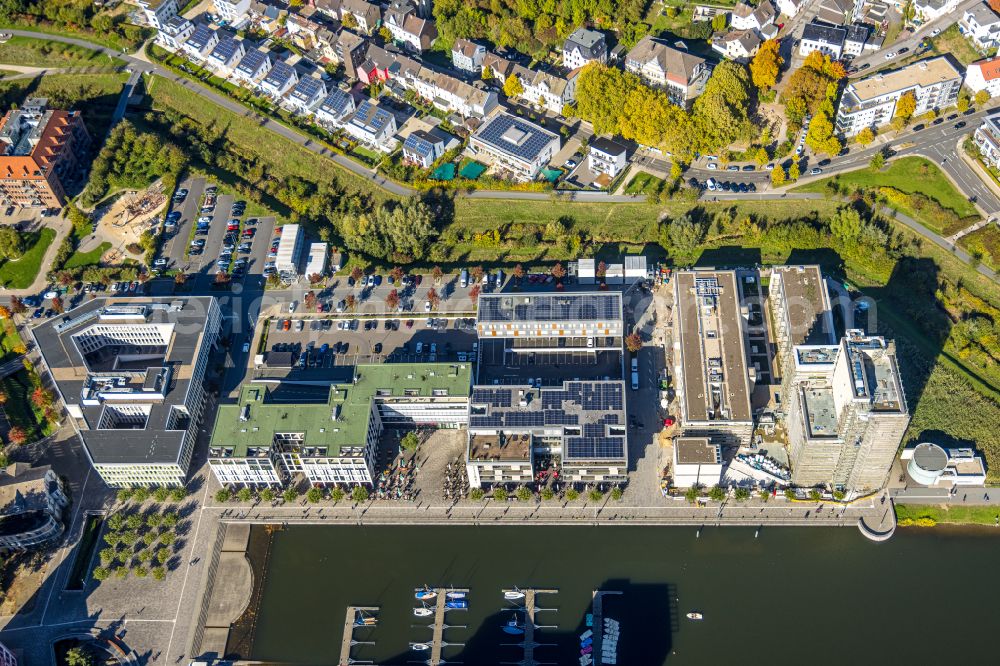 Aerial image Dortmund - Residential and commercial building along of Hafenpromendade in Dortmund at Ruhrgebiet in the state North Rhine-Westphalia, Germany